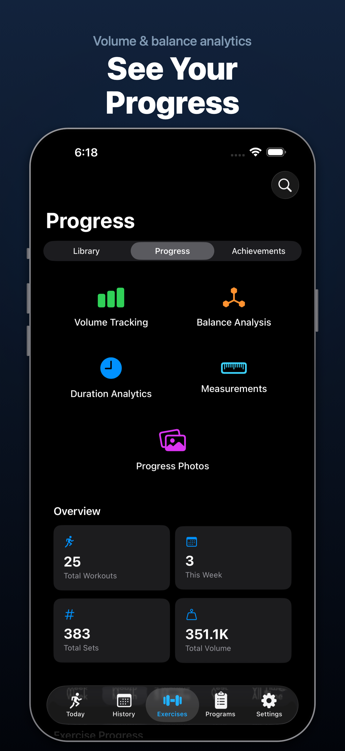 PRVault analytics screen showing training progress and statistics